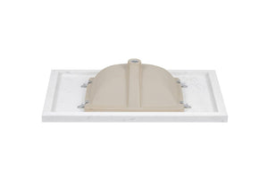English Elm 37 Inch Engineered Stone Undermount Sink Vanity with Barn Door and Three Drawers B2772P525582