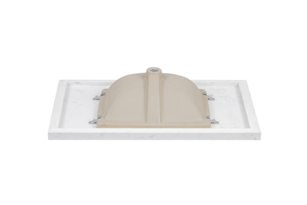 English Elm 37 Inch Engineered Stone Undermount Sink Vanity with Barn Door and Three Drawers B2772P525582
