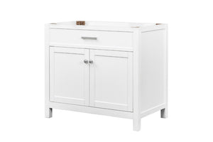 English Elm 36 Inch Solid Wood Bathroom Vanity with Engineered Stone Top and Soft Close Doors B2772P525583