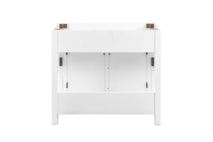 English Elm 36 Inch Solid Wood Bathroom Vanity with Engineered Stone Top and Soft Close Doors B2772P525583