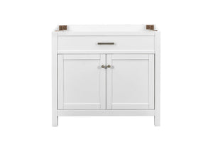 English Elm 36 Inch Solid Wood Bathroom Vanity with Engineered Stone Top and Soft Close Doors B2772P525583