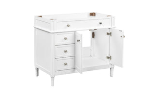 English Elm 36 Inch Solid Wood Bathroom Vanity Base with Soft Close Drawers and Cabinet Storage B2772P525584