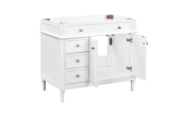 English Elm 36 Inch Solid Wood Bathroom Vanity Base with Soft Close Drawers and Cabinet Storage B2772P525584