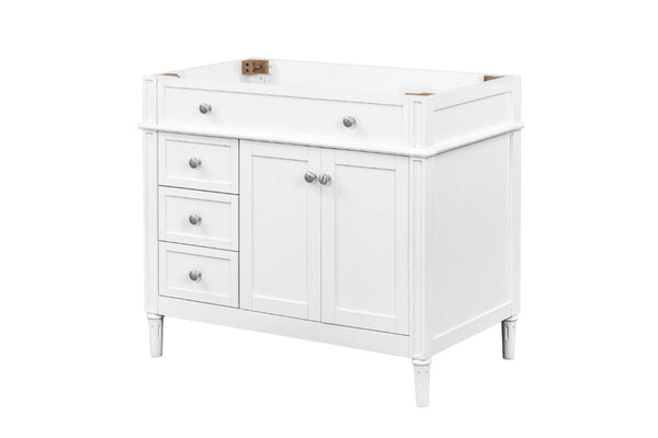 English Elm 36 Inch Solid Wood Bathroom Vanity Base with Soft Close Drawers and Cabinet Storage B2772P525584