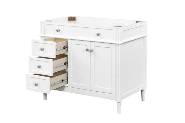 English Elm 36 Inch Solid Wood Bathroom Vanity Base with Soft Close Drawers and Cabinet Storage B2772P525584