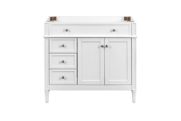 English Elm 36 Inch Solid Wood Bathroom Vanity Base with Soft Close Drawers and Cabinet Storage B2772P525584
