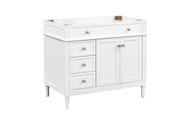 English Elm 36 Inch Solid Wood Bathroom Vanity Base with Soft Close Drawers and Cabinet Storage B2772P525584