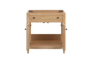 English Elm 30 Inch Cane Panel Bathroom Vanity Base Rubberwood Slow Close Coastal Cottage Style B2772P525585