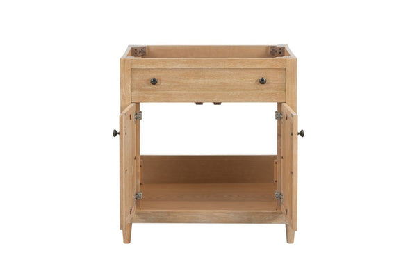 English Elm 30 Inch Cane Panel Bathroom Vanity Base Rubberwood Slow Close Coastal Cottage Style B2772P525585