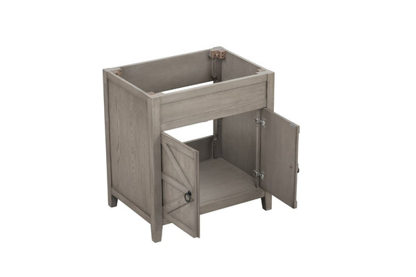 English Elm 30 Inch Bathroom Vanity Base Solid Wood Raised Panel Soft Close Cabinet Storage B2772P525586