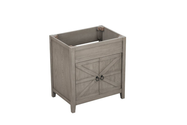 English Elm 30 Inch Bathroom Vanity Base Solid Wood Raised Panel Soft Close Cabinet Storage B2772P525586