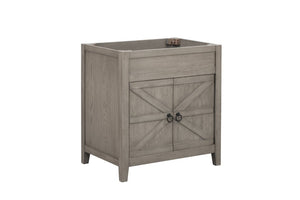English Elm 30 Inch Bathroom Vanity Base Solid Wood Raised Panel Soft Close Cabinet Storage B2772P525586