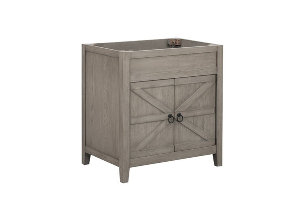 English Elm 30 Inch Bathroom Vanity Base Solid Wood Raised Panel Soft Close Cabinet Storage B2772P525586