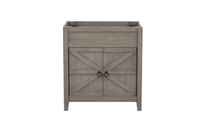 English Elm 30 Inch Bathroom Vanity Base Solid Wood Raised Panel Soft Close Cabinet Storage B2772P525586