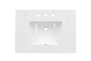 English Elm 31 Inch Quartz Bathroom Vanity with Undermount Sink Solid Wood Base Soft Close B2772P525587