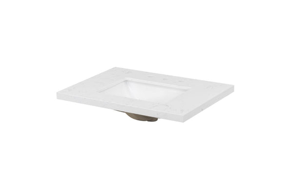 English Elm 31 Inch Quartz Bathroom Vanity with Undermount Sink Solid Wood Base Soft Close B2772P525587