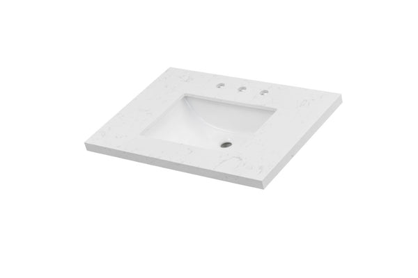 English Elm 31 Inch Quartz Bathroom Vanity with Undermount Sink Solid Wood Base Soft Close B2772P525587