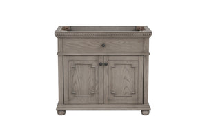 English Elm 36 Inch Bathroom Vanity Base with Dentil Moulding Solid Wood Traditional Cabinet B2772P525588