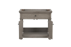 English Elm 36 Inch Bathroom Vanity Base with Dentil Moulding Solid Wood Traditional Cabinet B2772P525588