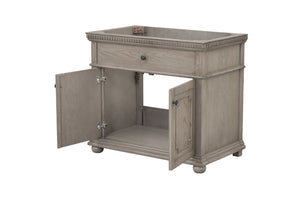 English Elm 36 Inch Bathroom Vanity Base with Dentil Moulding Solid Wood Traditional Cabinet B2772P525588