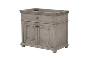 English Elm 36 Inch Bathroom Vanity Base with Dentil Moulding Solid Wood Traditional Cabinet B2772P525588