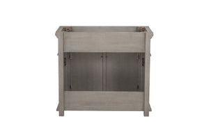 English Elm 36 Inch Bathroom Vanity Base with Dentil Moulding Solid Wood Traditional Cabinet B2772P525588