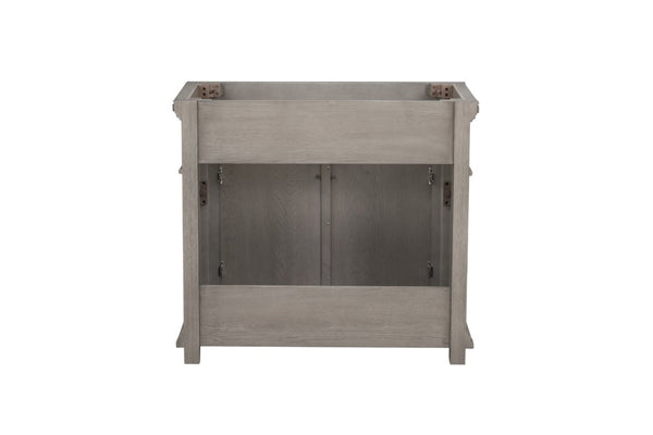 English Elm 36 Inch Bathroom Vanity Base with Dentil Moulding Solid Wood Traditional Cabinet B2772P525588