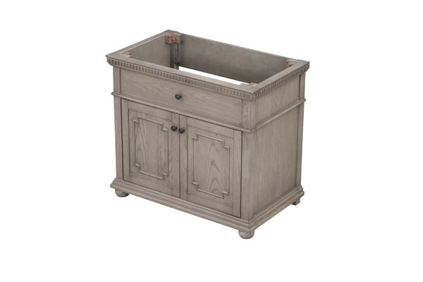 English Elm 36 Inch Bathroom Vanity Base with Dentil Moulding Solid Wood Traditional Cabinet B2772P525588