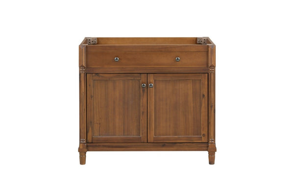 English Elm 36 Inch Bathroom Vanity with Solid Wood Cabinet Engineered Stone Top and Undermount Sink B2772P525589