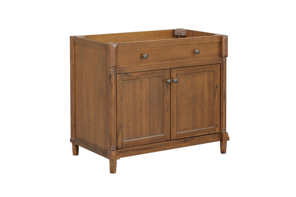 English Elm 36 Inch Bathroom Vanity with Solid Wood Cabinet Engineered Stone Top and Undermount Sink B2772P525589