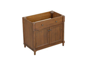 English Elm 36 Inch Bathroom Vanity with Solid Wood Cabinet Engineered Stone Top and Undermount Sink B2772P525589