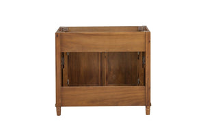 English Elm 36 Inch Bathroom Vanity with Solid Wood Cabinet Engineered Stone Top and Undermount Sink B2772P525589