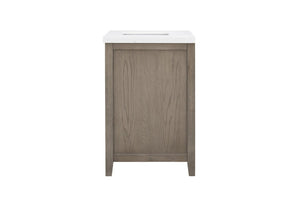 English Elm 31 Inch Bathroom Vanity Solid Wood Base with Engineered Stone Top Soft Close Doors B2772S00004
