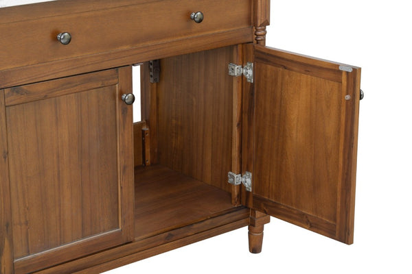 English Elm 37 Inch Bathroom Vanity Solid Wood Base Engineered Stone Top Undermount Sink Included B2772S00006