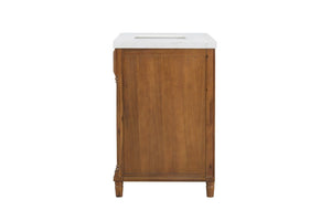 English Elm 37 Inch Bathroom Vanity Solid Wood Base Engineered Stone Top Undermount Sink Included B2772S00006