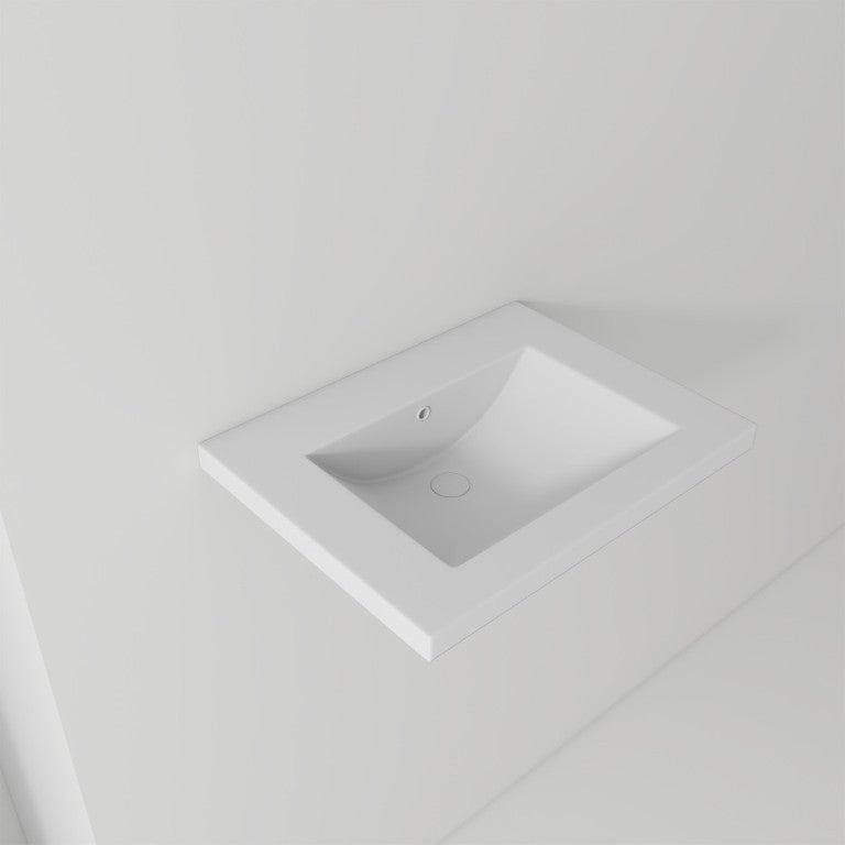 English Elm 24 Inch Vitreous Ceramic Bathroom Sink Ultra Thin Rim White Rectangular Vanity Basin B2775P510707