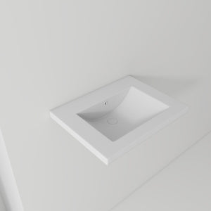 English Elm 24 Inch Vitreous Ceramic Bathroom Sink Ultra Thin Rim White Rectangular Vanity Basin B2775P510707