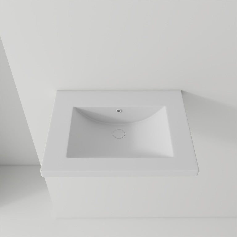 English Elm 24 Inch Vitreous Ceramic Bathroom Sink Ultra Thin Rim White Rectangular Vanity Basin B2775P510707