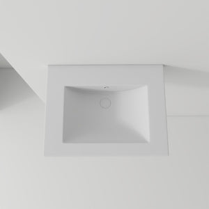 English Elm 24 Inch Vitreous Ceramic Bathroom Sink Ultra Thin Rim White Rectangular Vanity Basin B2775P510707