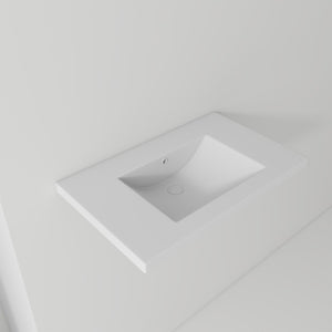English Elm 30 Inch Vitreous Ceramic Bathroom Sink Ultra Thin Rim Rectangle Vanity Basin White B2775P510709