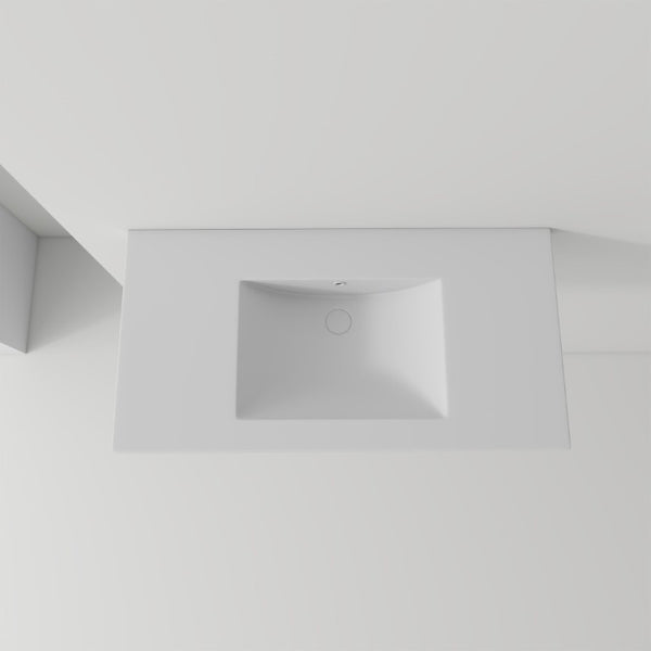 English Elm 36 Inch Vitreous Ceramic Bathroom Sink Ultra Thin Rim Modern Vanity Basin White B2775P510710