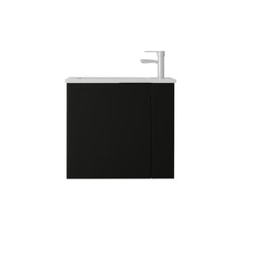 English Elm 22 Inch Floating Wall Mounted Bathroom Vanity with Ceramic Sink and Soft Close Cabinet Black B2775P510743