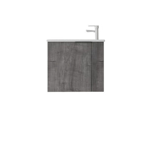 English Elm 22 Inch Floating Wall Mounted Bathroom Vanity with Ceramic Sink and Soft Close Cabinet Grey B2775P510744