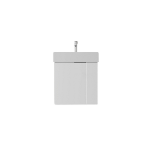 English Elm 21.6 Inch Floating Bathroom Vanity with Ceramic Sink Soft-Close Plywood Cabinet White B2775P510747