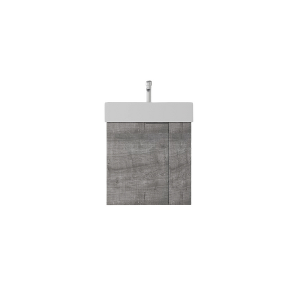 English Elm 21.6 Inch Floating Bathroom Vanity with Ceramic Sink Soft-Close Plywood Cabinet Grey B2775P510749