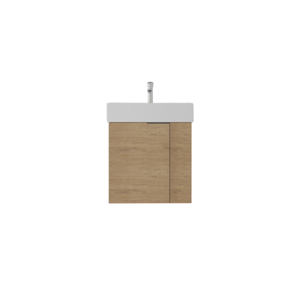 English Elm 21.6 Inch Floating Bathroom Vanity with Ceramic Sink Soft-Close Plywood Cabinet Oak B2775P510750
