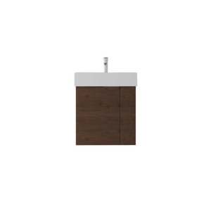 English Elm 21.6 Inch Floating Bathroom Vanity with Ceramic Sink Soft-Close Plywood Cabinet Brown B2775P510751
