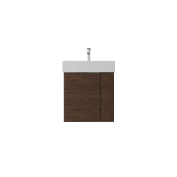 English Elm 21.6 Inch Floating Bathroom Vanity with Ceramic Sink Soft-Close Plywood Cabinet Brown B2775P510751
