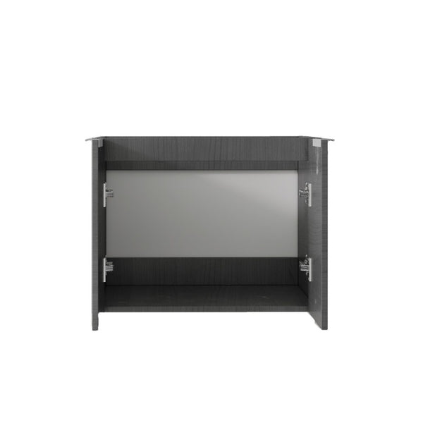 English Elm 24 Inch Wall Mounted Floating Bathroom Vanity Plywood Cabinet with Soft Close Doors Grey - A B2775P510752