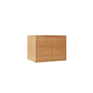 English Elm 24 Inch Wall Mounted Floating Bathroom Vanity Plywood Cabinet with Soft Close Doors Oak - A B2775P510753